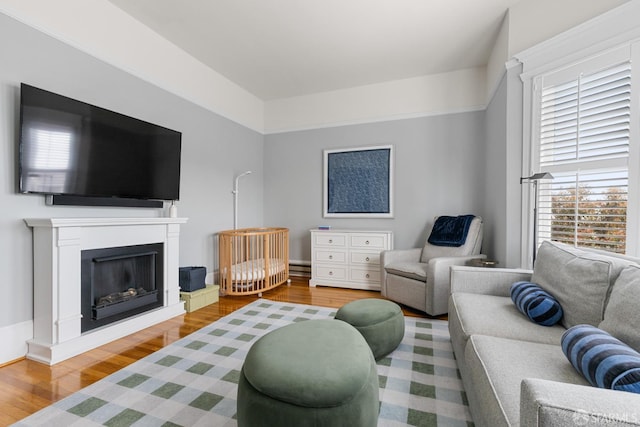 3294 Clay St Unit 6, San Francisco, CA 94123 - living room with wood finished floors and a fireplace
