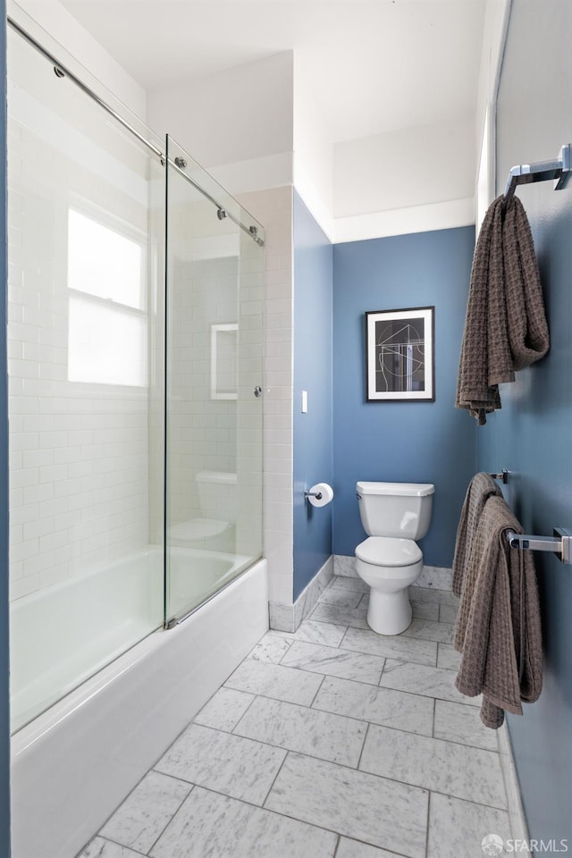 3294 Clay St Unit 6, San Francisco, CA 94123 - full bath with enclosed tub / shower combo and marble finish floors
