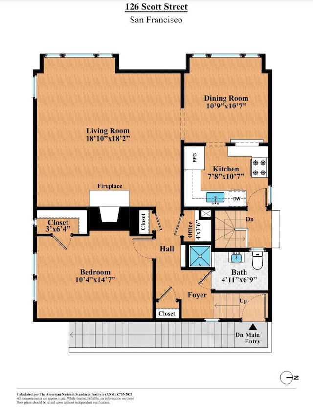 126 Scott St, San Francisco, CA 94117 - floor plan / room layout