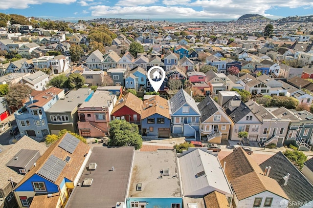 drone / aerial view with a residential view