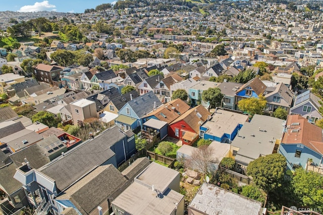 drone / aerial view with a residential view