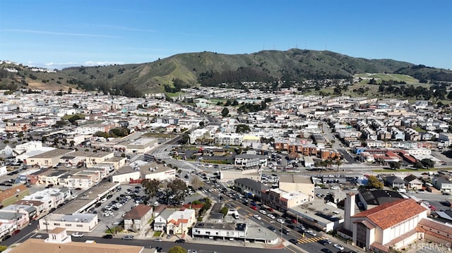 aerial view with a mountain view