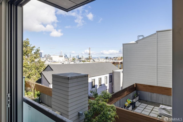 balcony with a city view