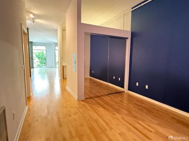 interior space with light hardwood / wood-style floors