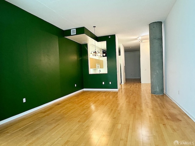 empty room featuring light wood-type flooring