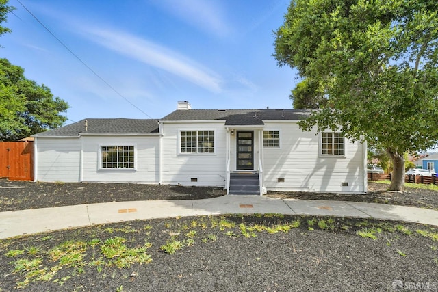 3901 La Colina Rd, El Sobrante, CA 94803 - view of front facade with a chimney and crawl space