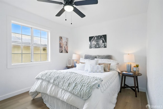 3901 La Colina Rd, El Sobrante, CA 94803 - bedroom featuring wood finished floors, baseboards, and a ceiling fan