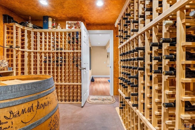 wine room featuring recessed lighting