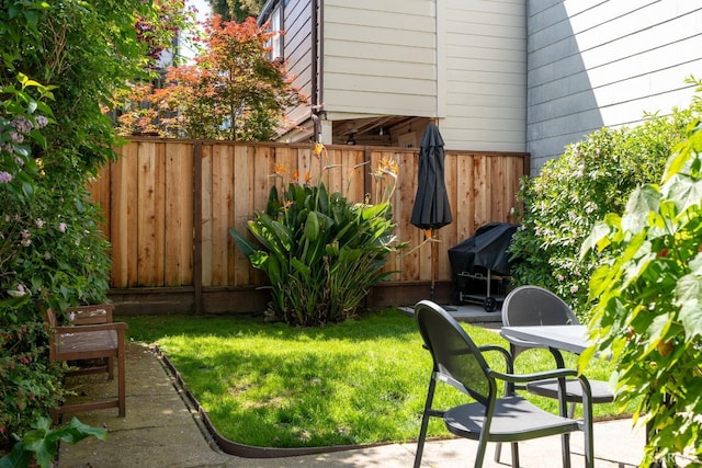 350 Dolores St, San Francisco, CA 94110 - view of yard featuring a patio and fence