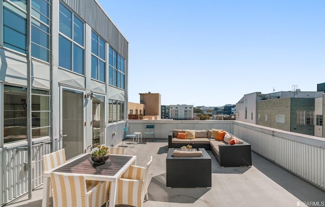 view of patio featuring an outdoor living space