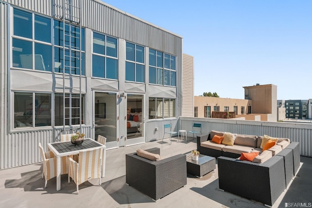 view of patio / terrace with an outdoor living space