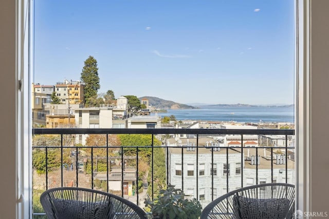 balcony with a water view