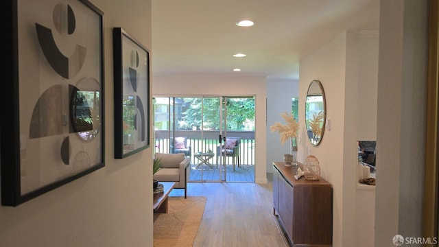 505 Cypress Point Dr Unit 40, Mountain View, CA 94043 - corridor with wood finished floors and recessed lighting