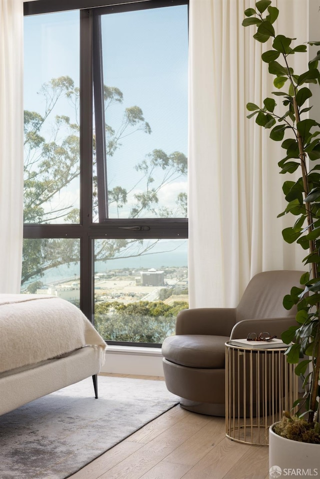 bedroom featuring hardwood / wood-style floors