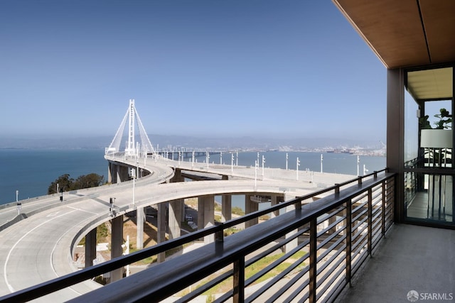 balcony with a water view