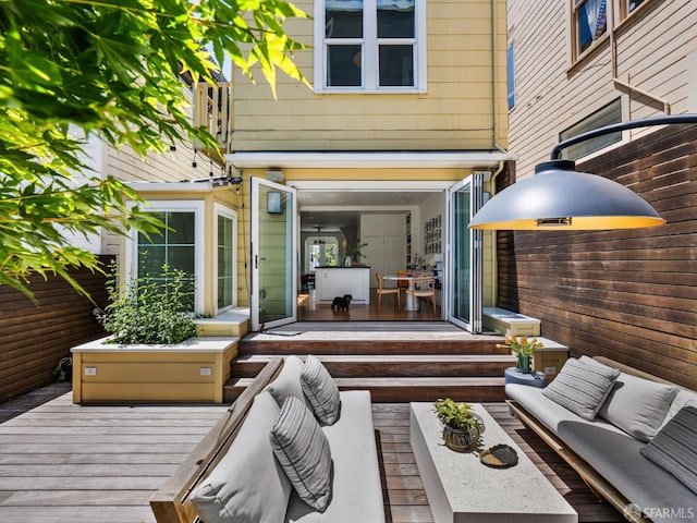 1850 Laguna St, San Francisco, CA 94115 - wooden deck featuring an outdoor living space