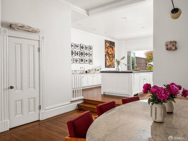 1850 Laguna St, San Francisco, CA 94115 - dining space featuring wood finished floors and crown molding