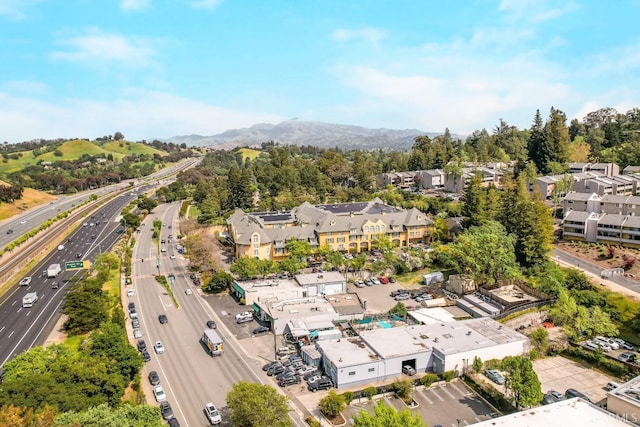 bird's eye view with a residential view and a mountain view