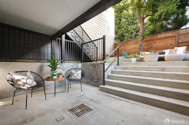 1935-1937 Greenwich St, San Francisco, CA 94123 - view of patio featuring fence and stairs
