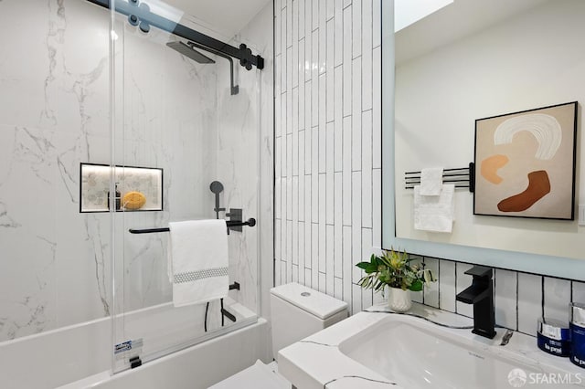 1935-1937 Greenwich St, San Francisco, CA 94123 - full bathroom featuring toilet, shower / bath combination with glass door, and vanity