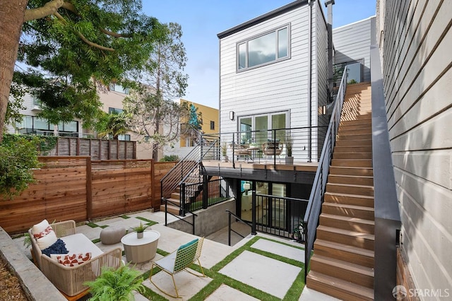 1935-1937 Greenwich St, San Francisco, CA 94123 - view of patio / terrace featuring stairway and fence