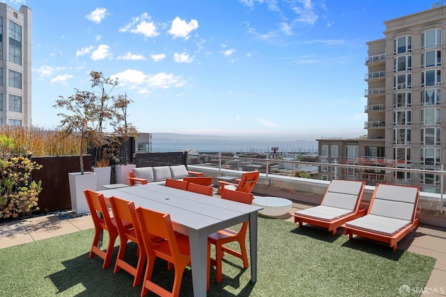 72 Townsend St Unit 302, San Francisco, CA 94107 - view of patio / terrace with a water view and outdoor dining space