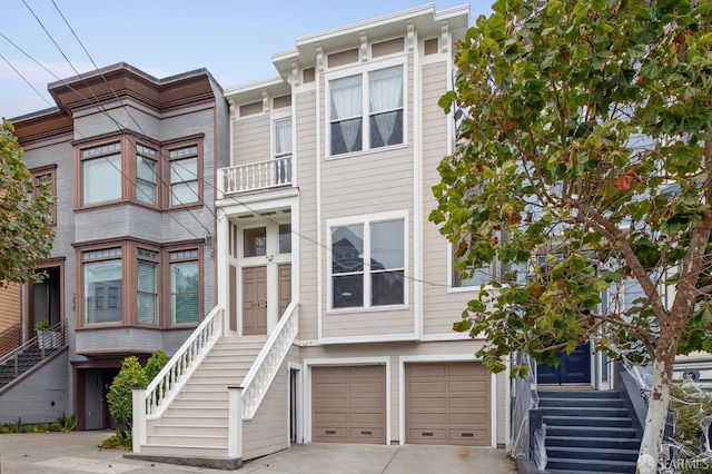 view of property with a garage