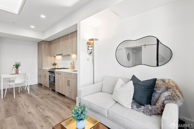 living room featuring light hardwood / wood-style floors