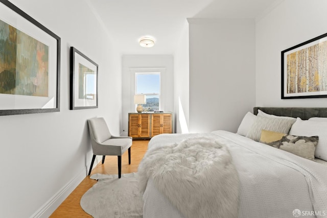 bedroom featuring light hardwood / wood-style floors