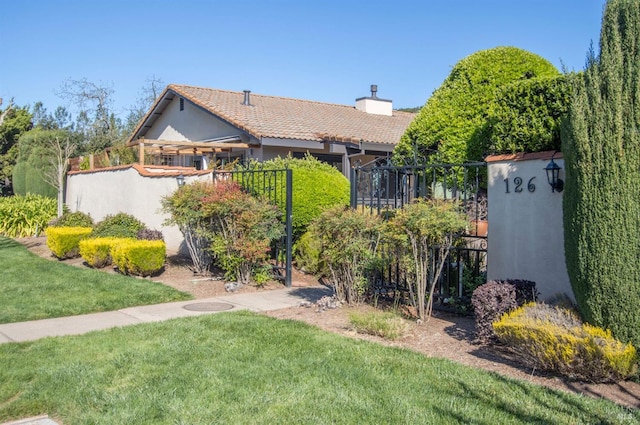 view of yard with fence