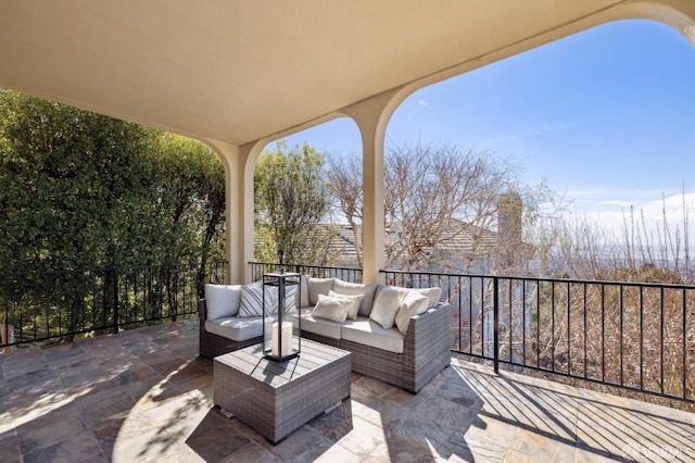 view of patio / terrace with an outdoor living space