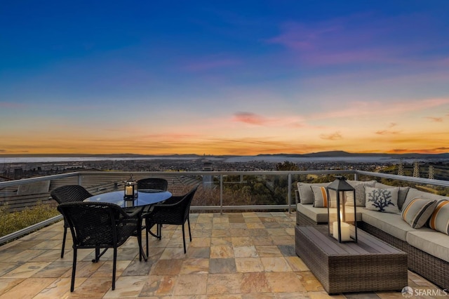 view of patio featuring an outdoor hangout area and outdoor dining space