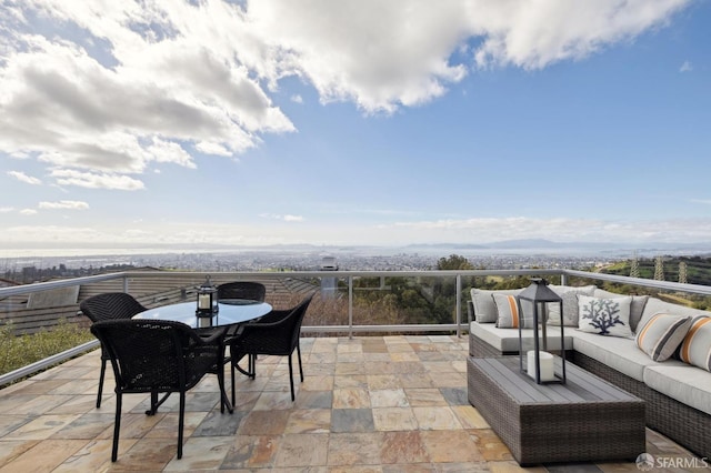 view of patio featuring outdoor dining area and outdoor lounge area