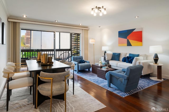 1520 Ofarrell St Unit 4, San Francisco, CA 94115 - living area with ornamental molding and wood-type flooring