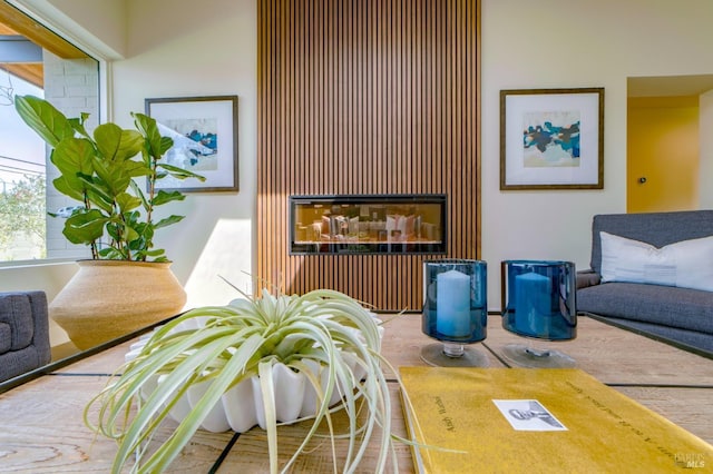 living area featuring wood finished floors