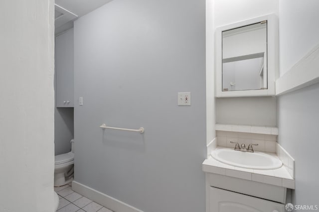 3046-3048 Polk St, San Francisco, CA 94109 - half bathroom with vanity and tile patterned flooring