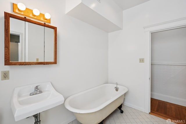 3046-3048 Polk St, San Francisco, CA 94109 - bathroom with a freestanding tub and tile patterned flooring