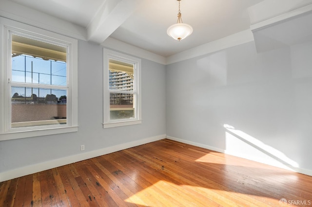 3046-3048 Polk St, San Francisco, CA 94109 - unfurnished room with hardwood / wood-style floors and beam ceiling