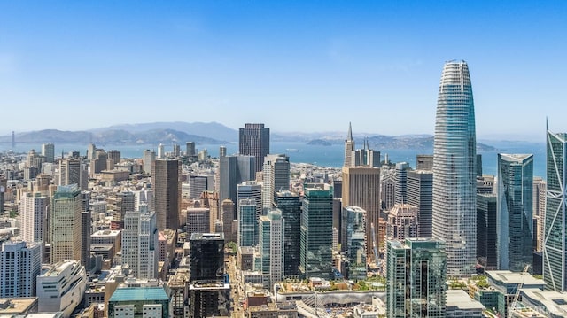 property's view of city with a mountain view