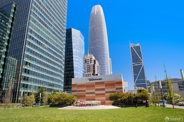 view of building exterior featuring a view of city