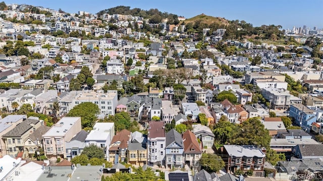birds eye view of property with a residential view