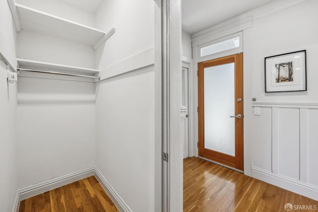 interior space with wood finished floors