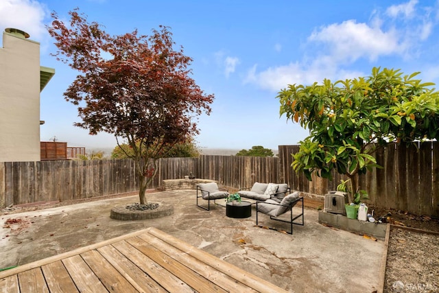 372 Baltimore Way, San Francisco, CA 94112 - deck featuring outdoor lounge area, a fenced backyard, and a patio