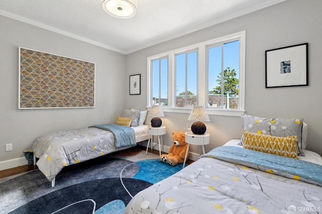510 11th Ave, San Francisco, CA 94118 - bedroom with ornamental molding, baseboards, and wood finished floors