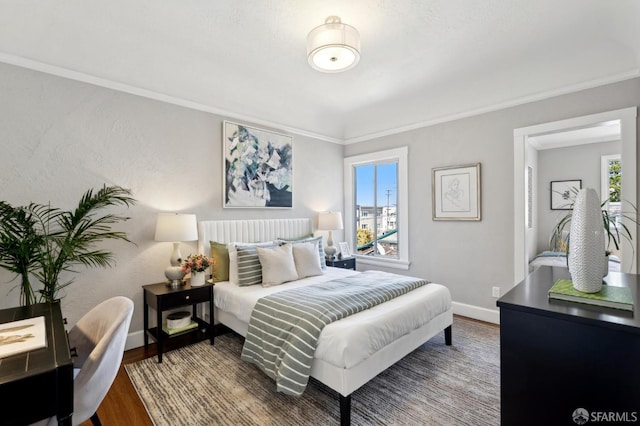 510 11th Ave, San Francisco, CA 94118 - bedroom with wood finished floors, baseboards, and crown molding