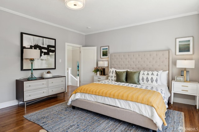 510 11th Ave, San Francisco, CA 94118 - bedroom featuring ornamental molding, dark wood finished floors, and baseboards