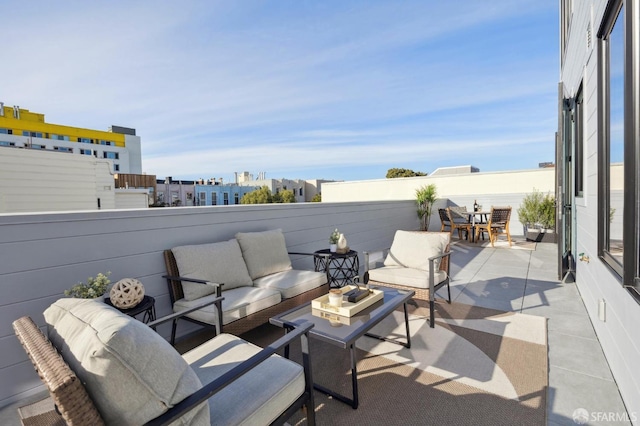 view of patio with an outdoor living space