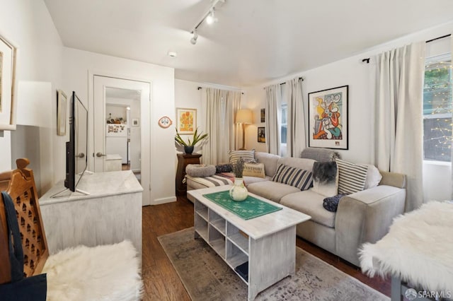 968-970 Broadway, San Francisco, CA 94133 - living area featuring dark wood-type flooring and track lighting