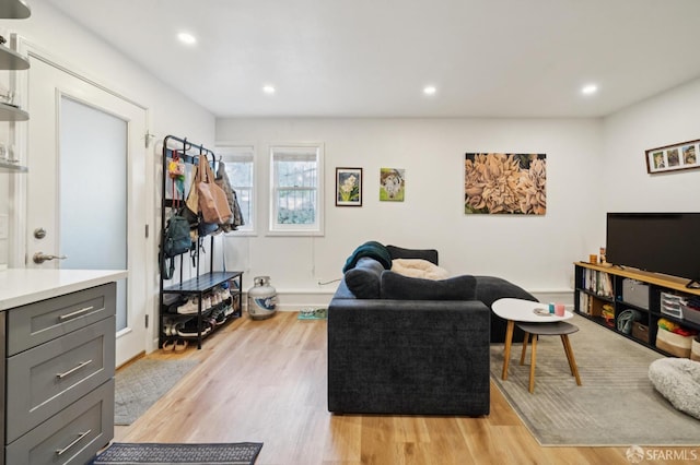 968-970 Broadway, San Francisco, CA 94133 - living room with light wood finished floors and recessed lighting