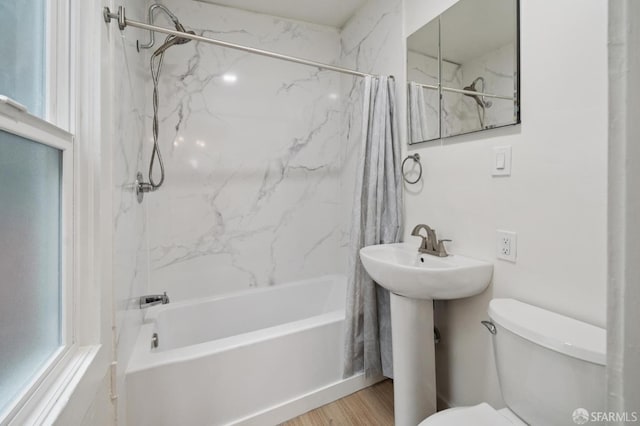 968-970 Broadway, San Francisco, CA 94133 - bathroom featuring shower / bath combo and wood finished floors